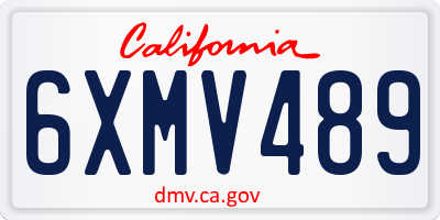 CA license plate 6XMV489