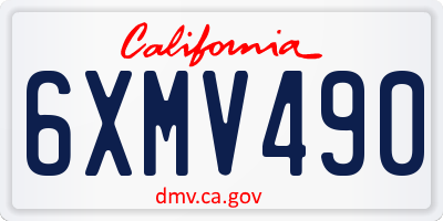 CA license plate 6XMV490