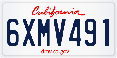 CA license plate 6XMV491
