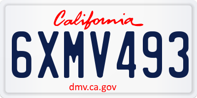 CA license plate 6XMV493
