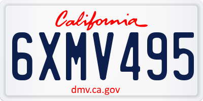 CA license plate 6XMV495