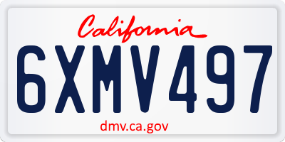 CA license plate 6XMV497