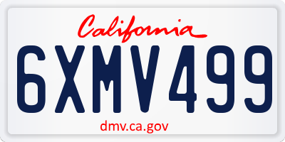 CA license plate 6XMV499