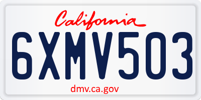 CA license plate 6XMV503