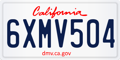 CA license plate 6XMV504