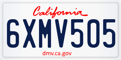 CA license plate 6XMV505