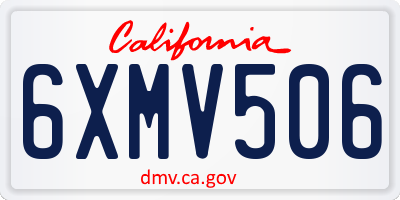 CA license plate 6XMV506