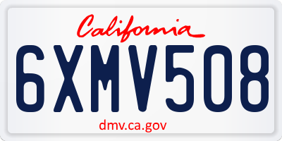 CA license plate 6XMV508