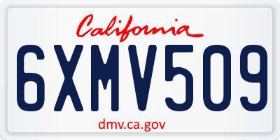 CA license plate 6XMV509