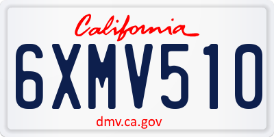 CA license plate 6XMV510