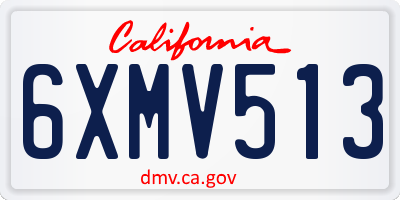 CA license plate 6XMV513