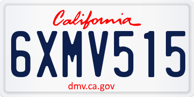 CA license plate 6XMV515