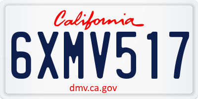 CA license plate 6XMV517