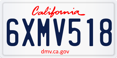 CA license plate 6XMV518