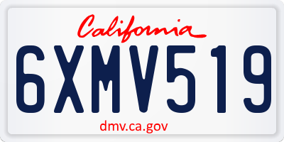 CA license plate 6XMV519