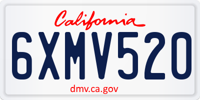 CA license plate 6XMV520