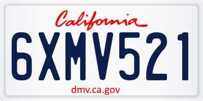 CA license plate 6XMV521