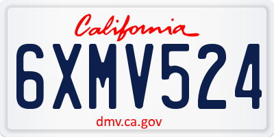 CA license plate 6XMV524