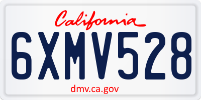 CA license plate 6XMV528