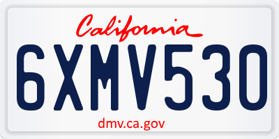 CA license plate 6XMV530
