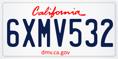 CA license plate 6XMV532