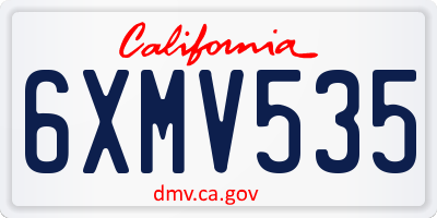 CA license plate 6XMV535