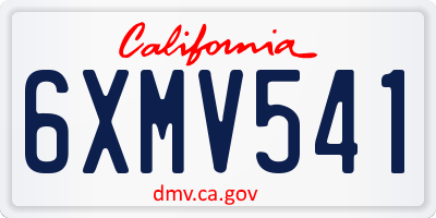 CA license plate 6XMV541
