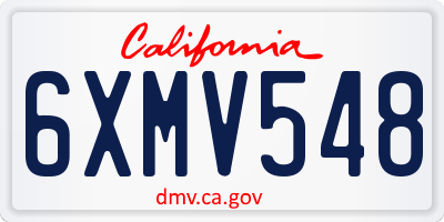 CA license plate 6XMV548