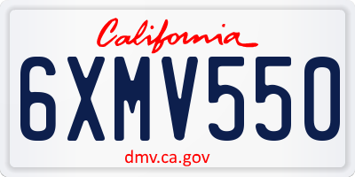 CA license plate 6XMV550