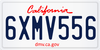 CA license plate 6XMV556