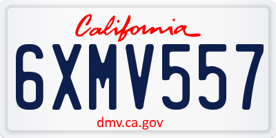 CA license plate 6XMV557