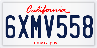 CA license plate 6XMV558