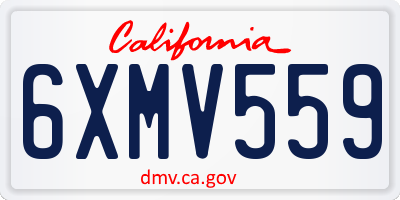 CA license plate 6XMV559