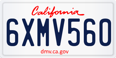 CA license plate 6XMV560