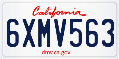 CA license plate 6XMV563