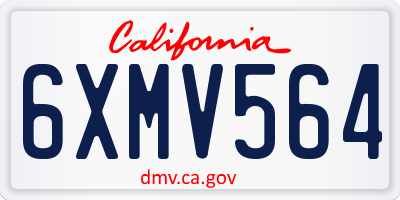 CA license plate 6XMV564