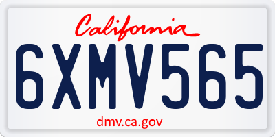 CA license plate 6XMV565