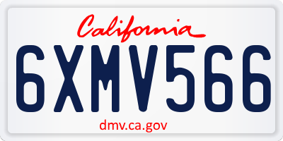 CA license plate 6XMV566