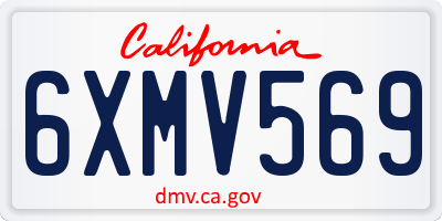 CA license plate 6XMV569
