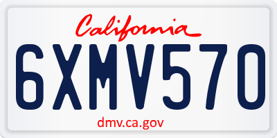 CA license plate 6XMV570