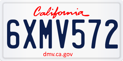 CA license plate 6XMV572
