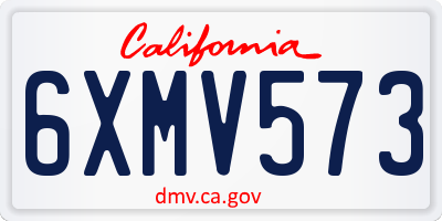 CA license plate 6XMV573