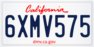 CA license plate 6XMV575