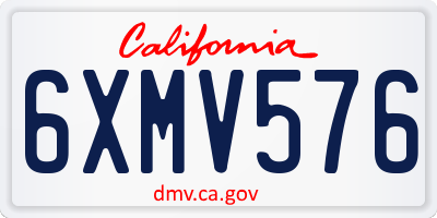 CA license plate 6XMV576