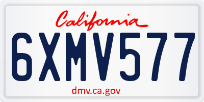 CA license plate 6XMV577