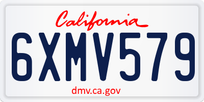 CA license plate 6XMV579