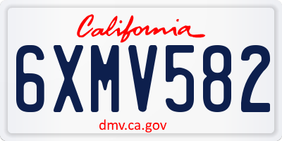 CA license plate 6XMV582