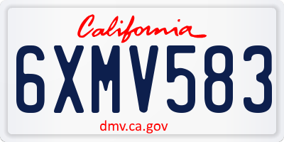 CA license plate 6XMV583