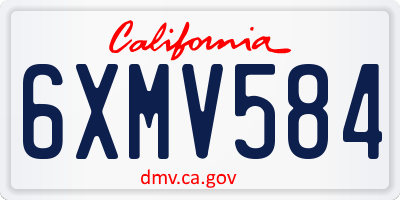 CA license plate 6XMV584
