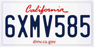 CA license plate 6XMV585